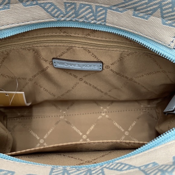 MICHAEL KORS MIRELLA SMALL SHOPPER TOP ZIP XBODY VISTA BLUE COLOR - Picture 8 of 15